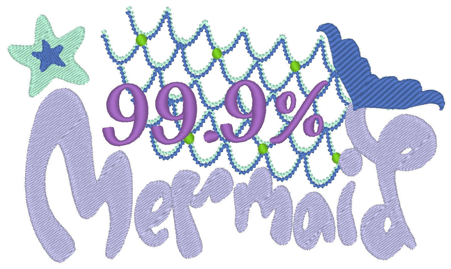 Mermaid DNA Genetic Match – Sizes 4" 5" 6" 7" 10" Digital Embroidery File | Artapli