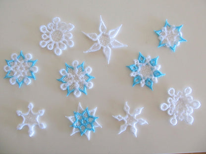 Mini frozen snowflake Freestanding lace embroidery – Instant Download | Artapli