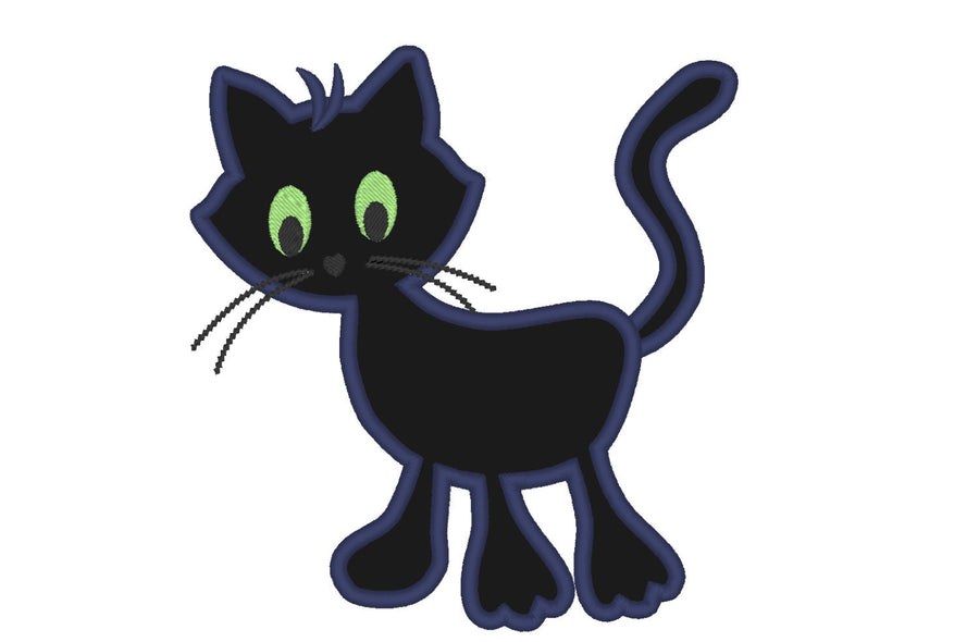 Black Kitten Kitty Applique - image 1