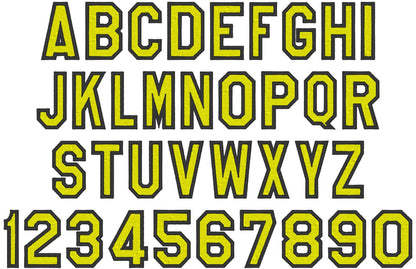 Varsity Collegiate block type Font fill stitch machine embroidery designs capital letters and numbers BX