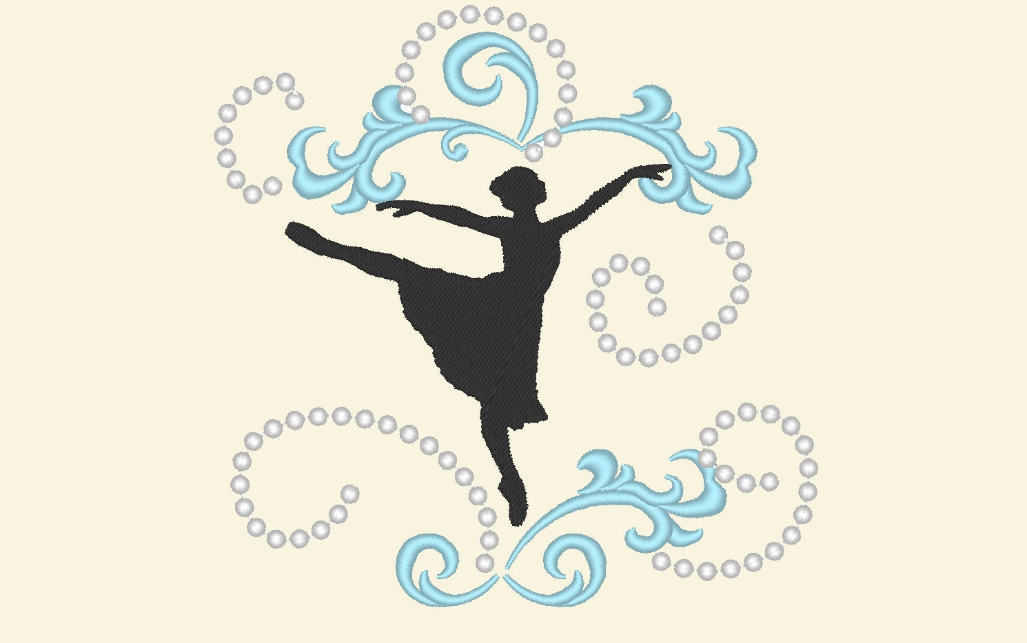 Unique dancer embroidery outline designs / 4x4, 5x7 dancer embroidery | Artapli - image 1
