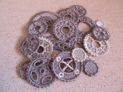 Gear Set steam punk skeleton key FSL Freestanding Lace bracelet machine embroidery designs
