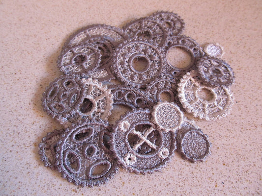 Gear Set steam punk skeleton key FSL Freestanding Lace bracelet machine embroidery designs