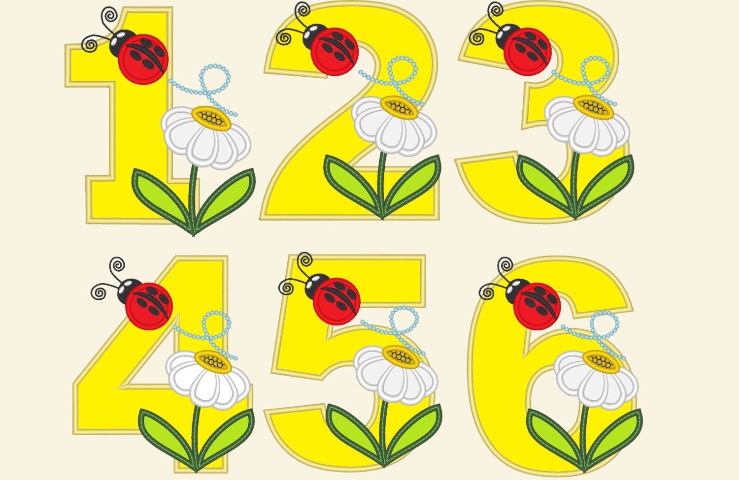 Cute Ladybug Birthday Numbers - image 1