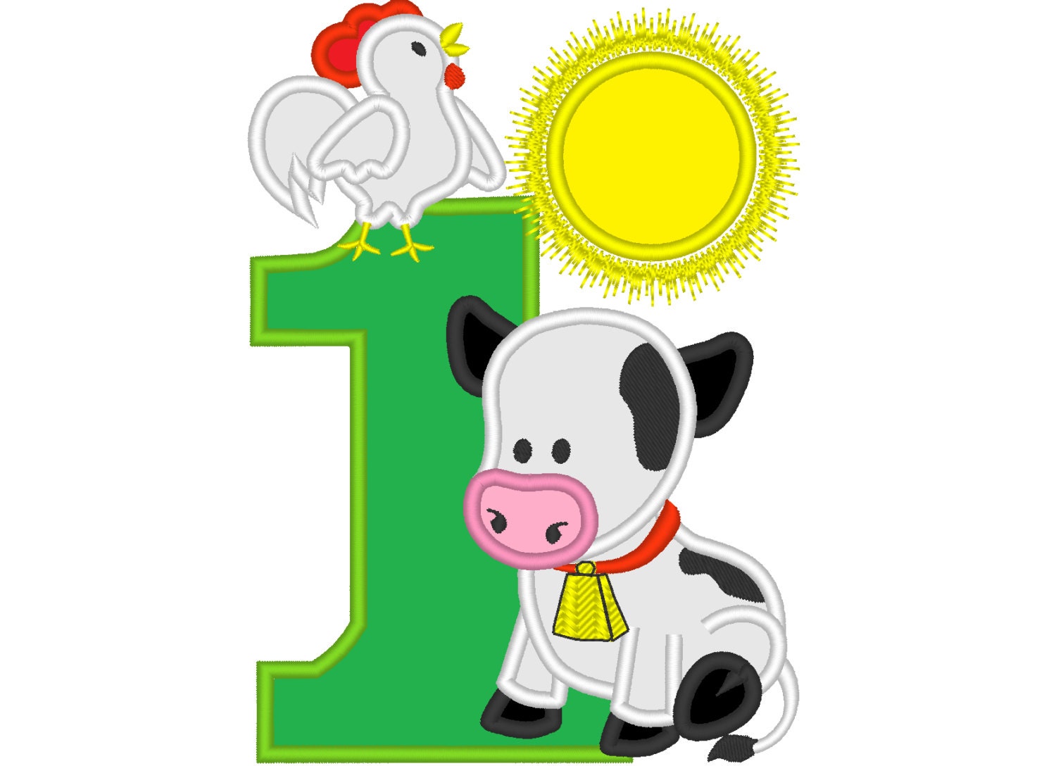 Farm Animals and Sun Birthday Number 1 - image 1