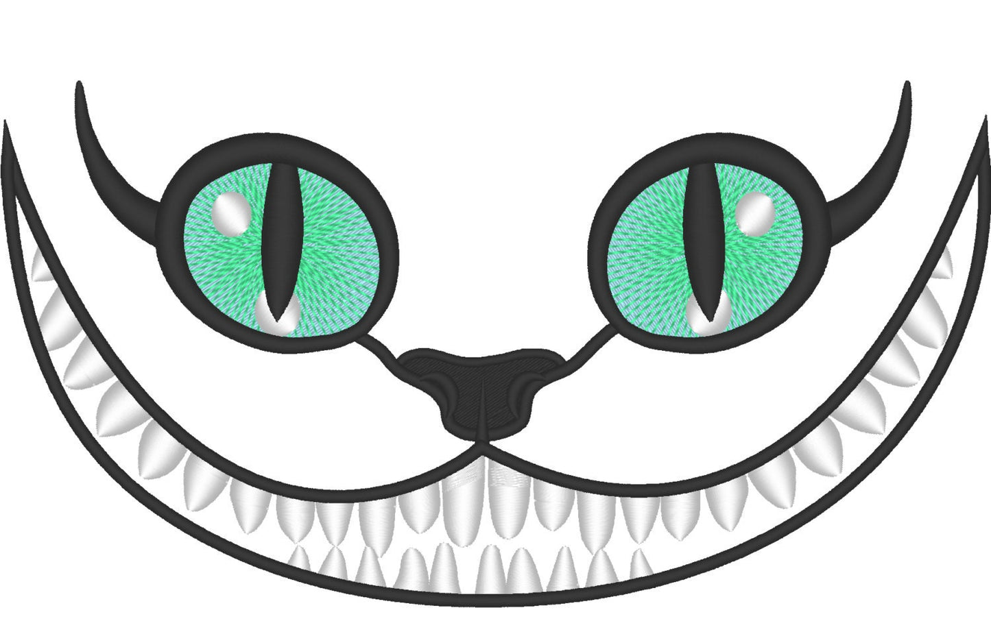 Cheshire Cat Smile Machine Embroidery 4" 5" 6" 7" 8" 12" | PES DST JEF | Artapli