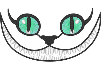 Cheshire Cat Smile Machine Embroidery 4" 5" 6" 7" 8" 12" | PES DST JEF | Artapli