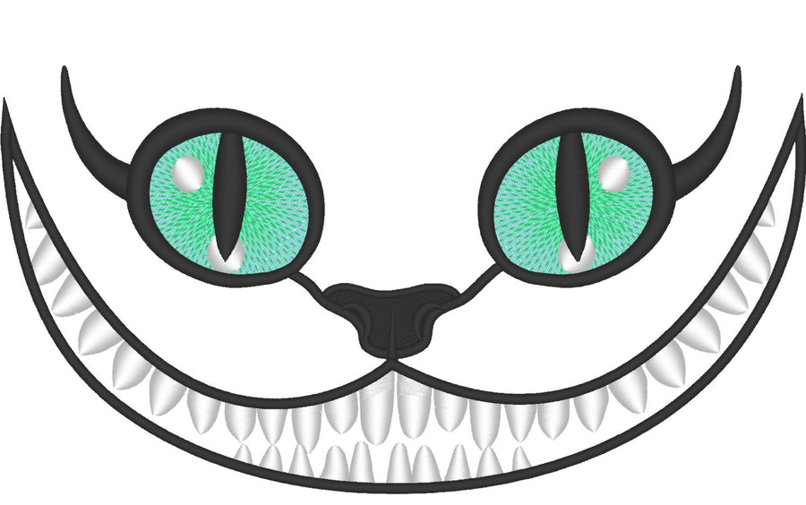 Cheshire Cat Smile Machine Embroidery 4" 5" 6" 7" 8" 12" | PES DST JEF | Artapli