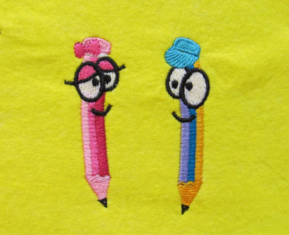 Pencils back to school mini Machine Embroidery 3" 4" 5" 7" | PES DST JEF | Artapli