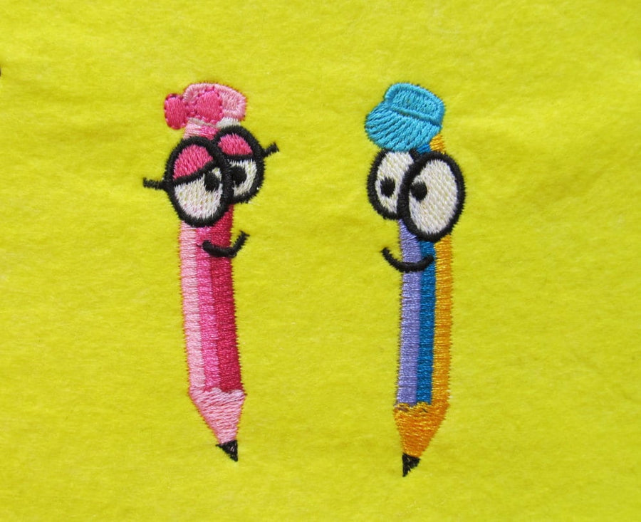 Pencils back to school mini Machine Embroidery 3" 4" 5" 7" | PES DST JEF | Artapli