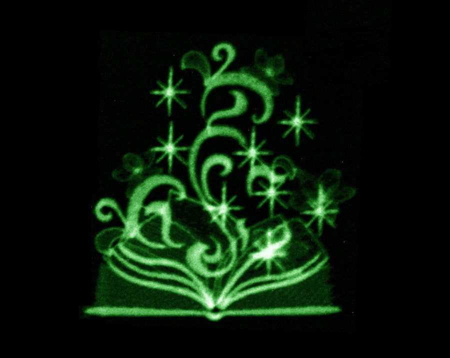 Magic Sparkle Book Glow in the dark special thread machine embroidery designs reading kids