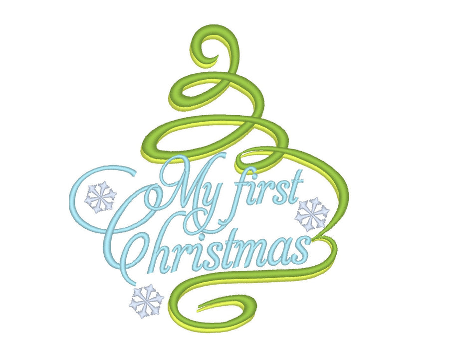 My First Christmas Saying Machine Embroidery 4" 4.5" 5" 5.5" 7" | PES DST JEF | Artapli