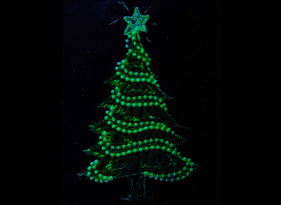 Merry Christmas Tree - Glow in the Dark Special Designed Machine Embroidery Design
