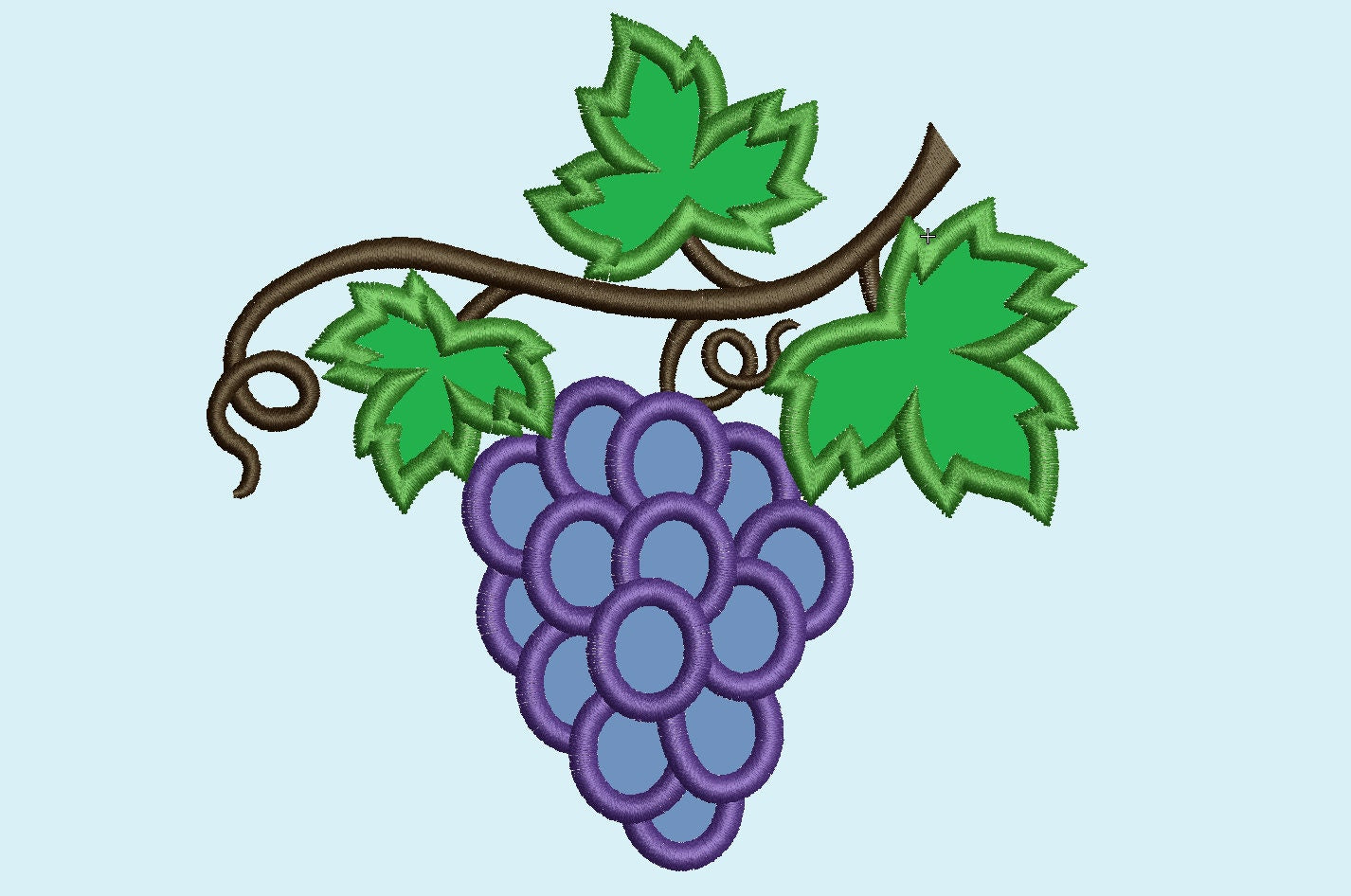 Grape Wine leaves vine leaf Fruit Berry applique machine embroidery designs