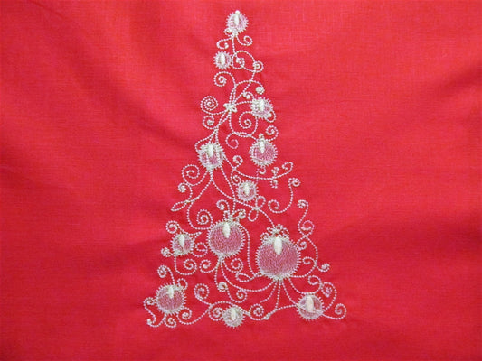 Christmas Tree / Glow in the Dark Special Designed Machine Embroidery / Size 5x7