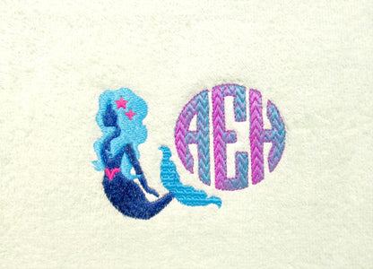 Mermaid Girl – Embroidery Font 3" 4" 4.5" 5" 6" 7" | BX PES DST JEF | Artapli