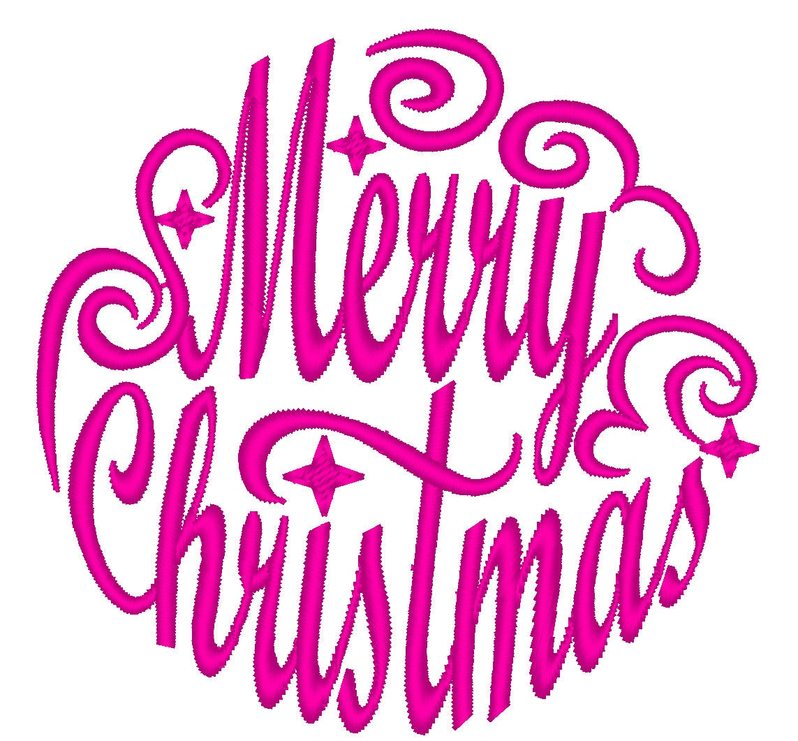 Merry Christmas ball for hoop 4x4 5x7 6x10 Christmas tree ornament saying quote Merry Christmas machine embroidery design
