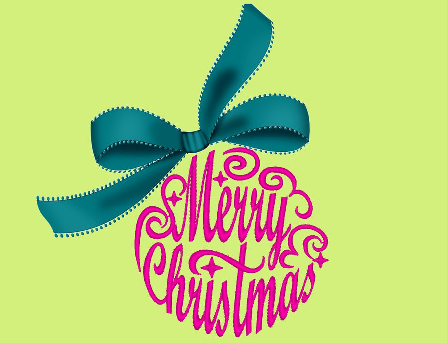 Merry Christmas ball for hoop 4x4 5x7 6x10 Christmas tree ornament saying quote Merry Christmas machine embroidery design