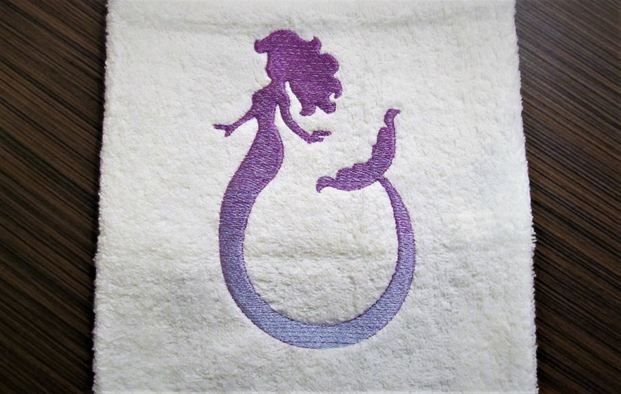 Gradient Iridescent 2 Color Mermaid circle monogram frame machine embroidery designs