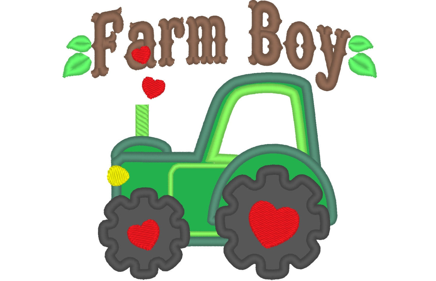 Farm Boy Valentine Tractor – Embroidery Font 4" 5" 6" 7" | BX PES DST JEF | Artapli