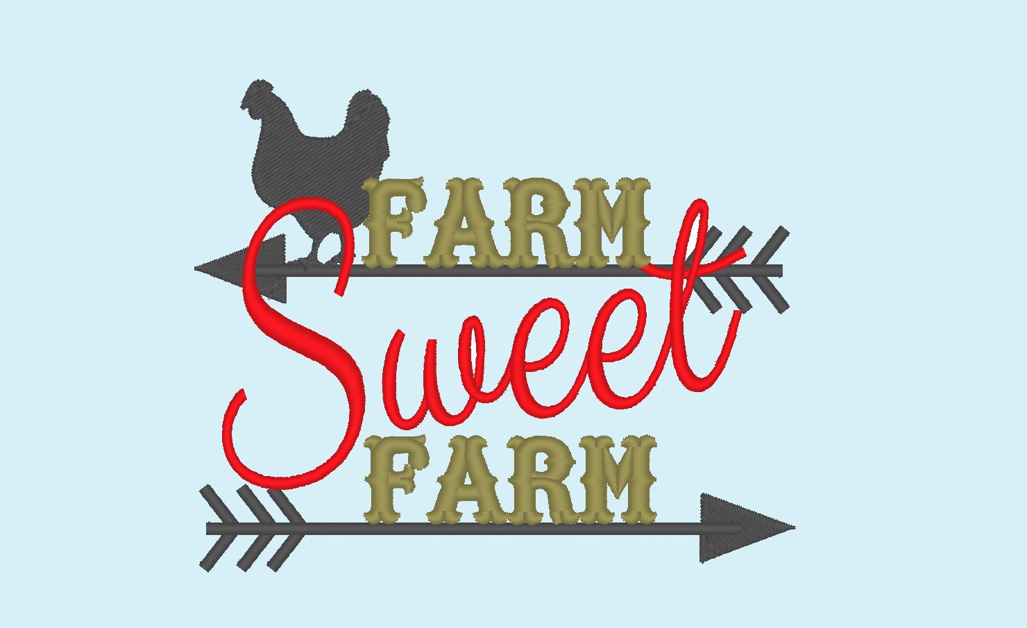 Farm Sweet Farm Machine Embroidery 4" 5" 6" 7" | PES DST JEF | Artapli