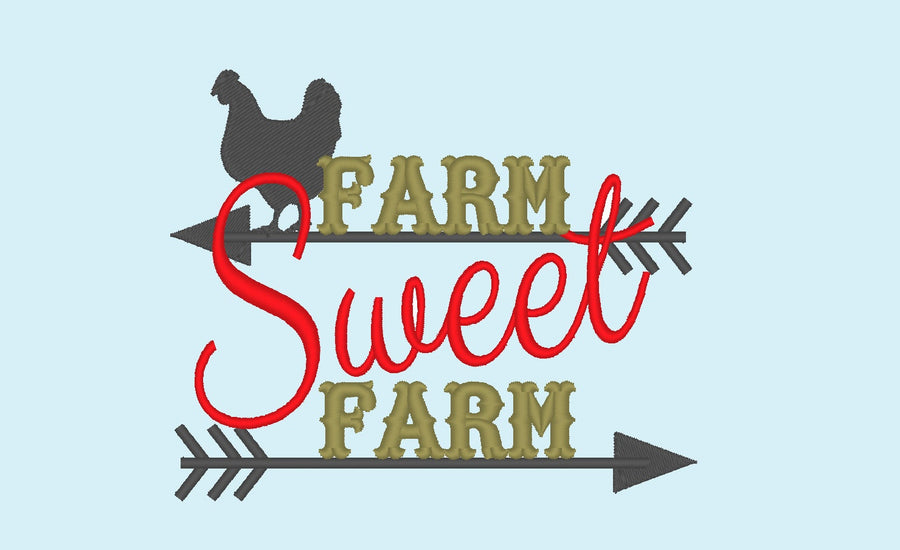 Farm Sweet Farm Machine Embroidery 4" 5" 6" 7" | PES DST JEF | Artapli