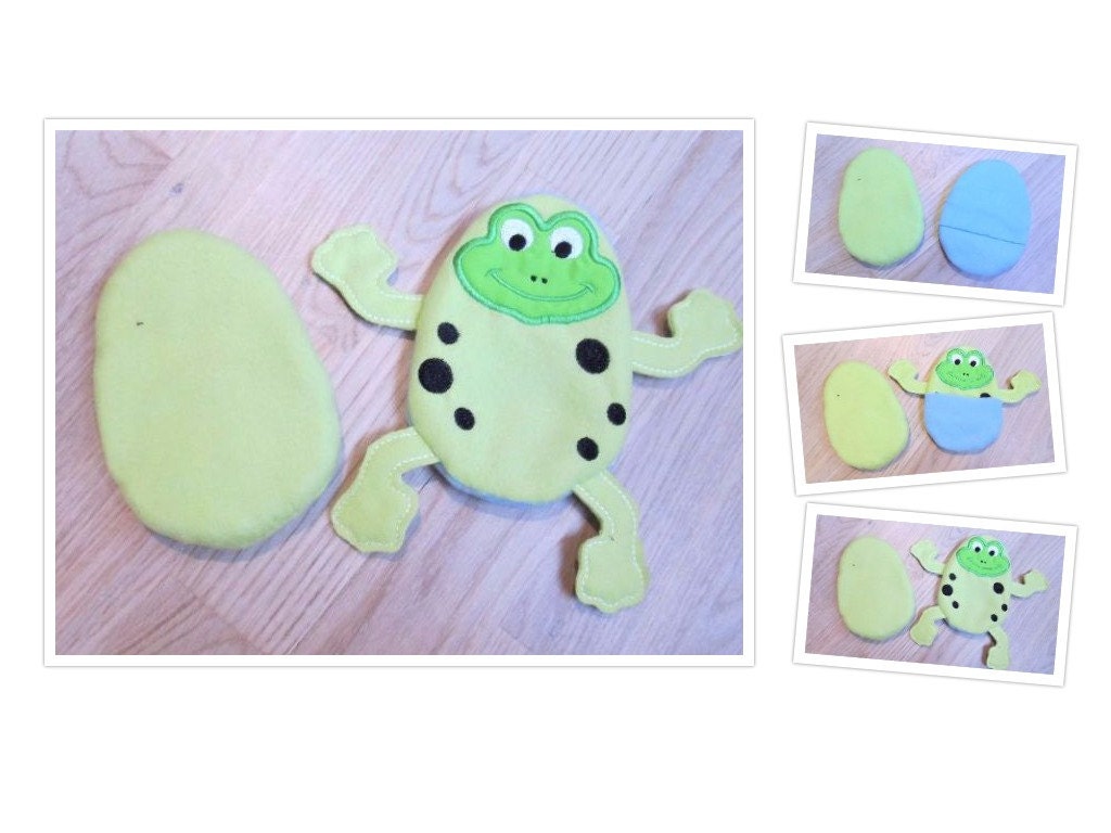 Frog hiding EGG In the hoop Embroidery 4" 5" 7" | PES DST JEF | Artapli