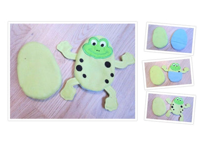 Frog hiding EGG In the hoop Embroidery 4" 5" 7" | PES DST JEF | Artapli