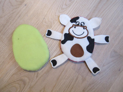 Cow hiding EGG ITH embroidery, In The Hoop Machine Embroidery designs, super simply ITH embroidery, surprising Easter egg embroidery toys