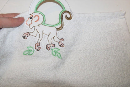 Monkeys Row 7 "in the Hoop" Machine Embroidery Designs, WITH Project, Towel Topper. Hanger, Hanging Hole Embroidery ITH Designs - Etsy