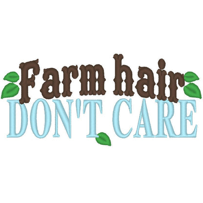 Farm hair don’t care, girly shabby chick summer Machine Embroidery 4" 5" 7" | PES DST JEF | Artapli
