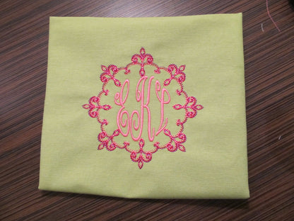 Stencil Circle Monogram Frame and Monogram Font machine embroidery designs