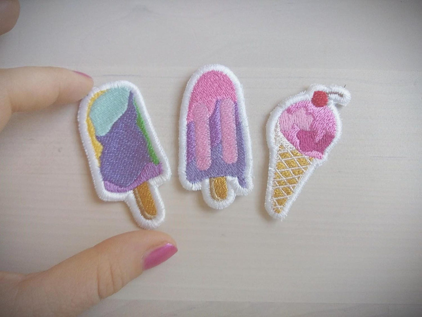 Icecream patches Applique Embroidery 2" 2.5" 3" 3.5" 4" | PES DST JEF | Artapli