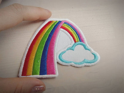 Rainbow and Cloud Applique Patch - image 1