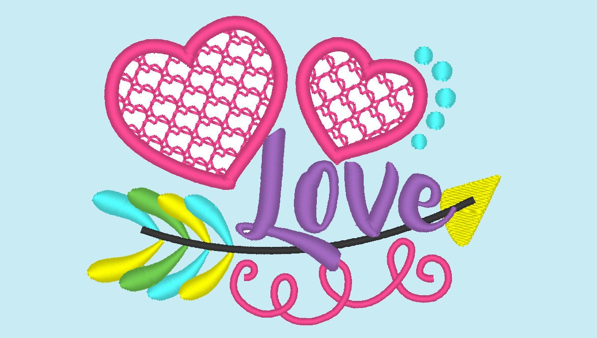 Arrow with Hearts and Saying Love