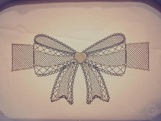 Elegant Lace Bow Block to Make Pouch – Instant Download | Artapli