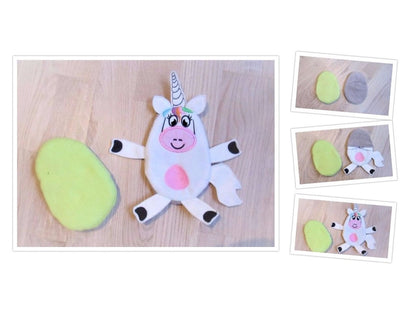 Unicorn Hiding Egg ITH Embroidery 4" 5" 7" | PES DST JEF | Artapli