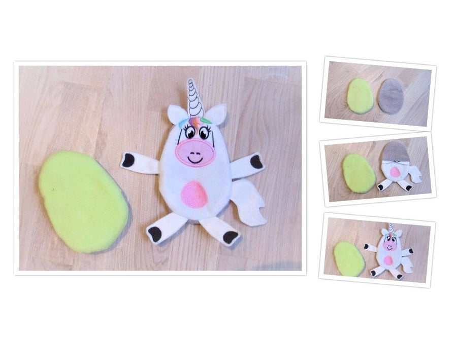 Unicorn Hiding Egg ITH Embroidery 4" 5" 7" | PES DST JEF | Artapli
