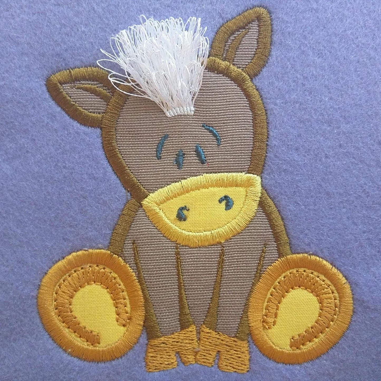 Little horse  Fringed hair Embroidery 3.5" 4" 5" 5.5" 7" | Chenille PES DST JEF | Artapli