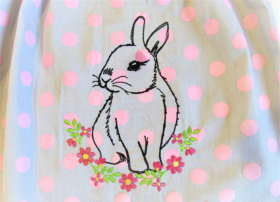 Bunny Outline with Flowers