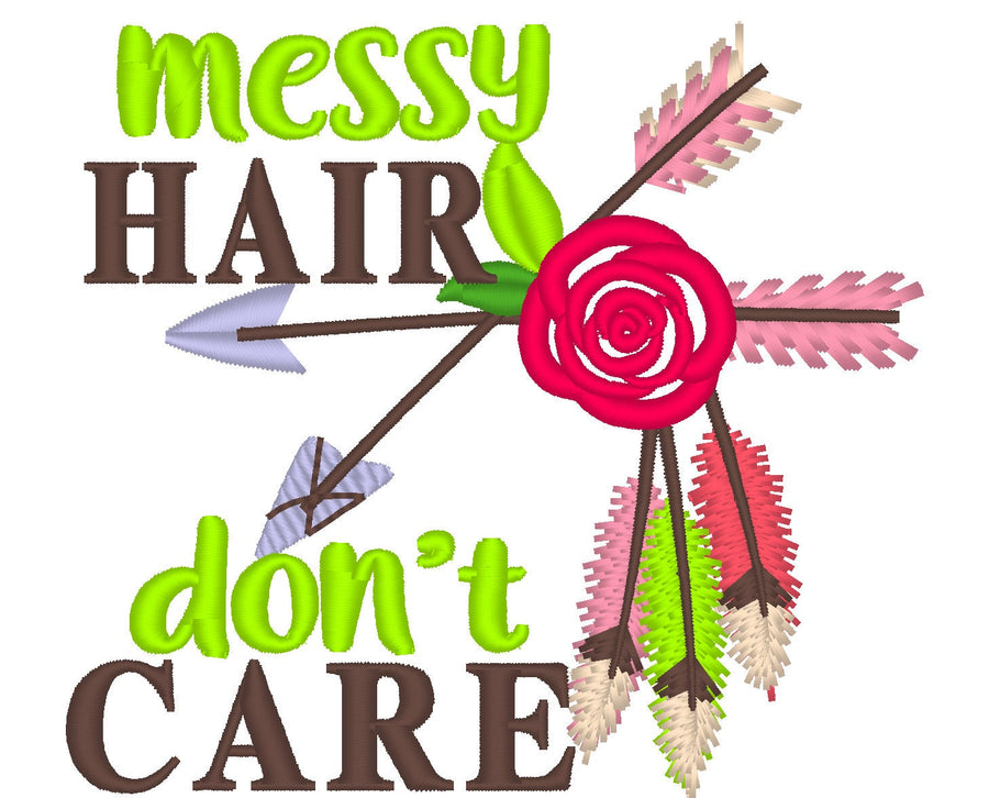Messy hair don’t care Machine Embroidery 4" 4.5" 5" 7" | PES DST JEF | Artapli
