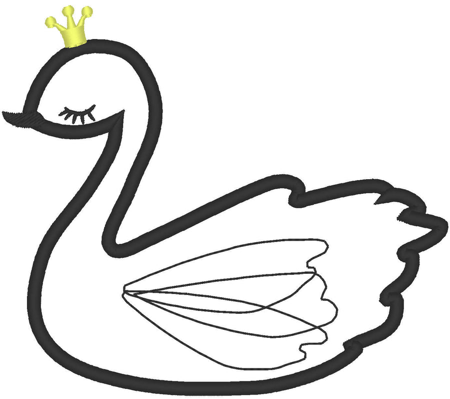 Swan embroidery appliqué designs, rainbow designs, swan pattern 4x4 and | Artapli - image 1