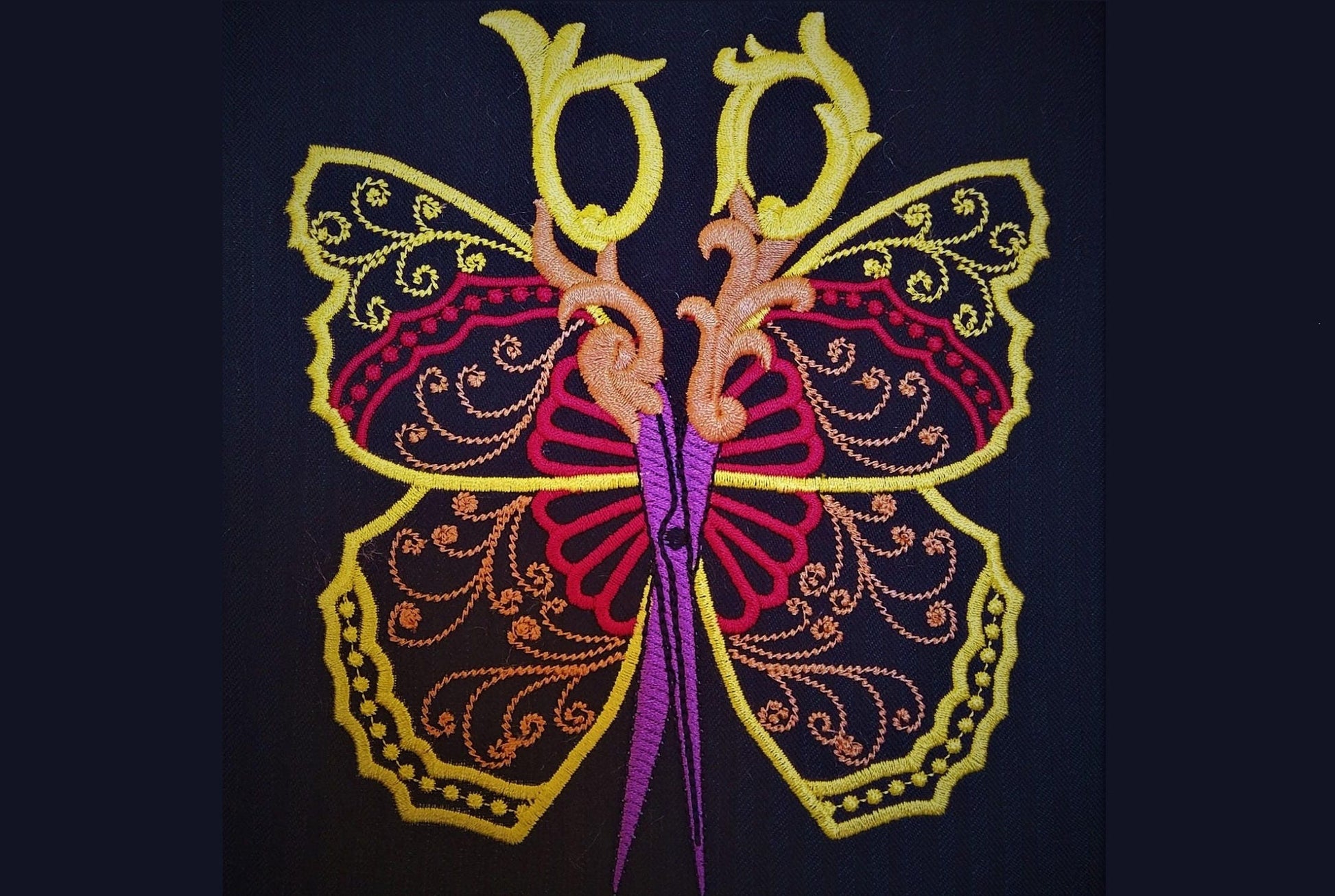 Hairstylist Hairdresser Seamstress Scissors Rainbow Butterfly machine embroidery designs