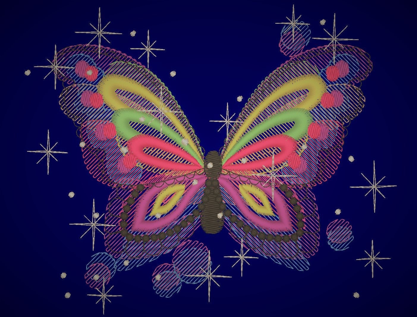 Galaxy butterfly , sparkling stars butterfly  embroidery designs, rainbow embroidery, rainbow designs, butterfly embroidery 4x4 and 5x7