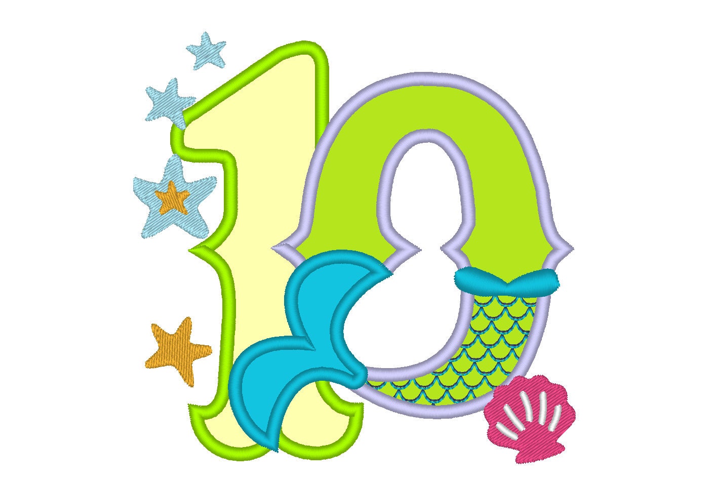Mermaid Tail Birthday Number 10 - image 1