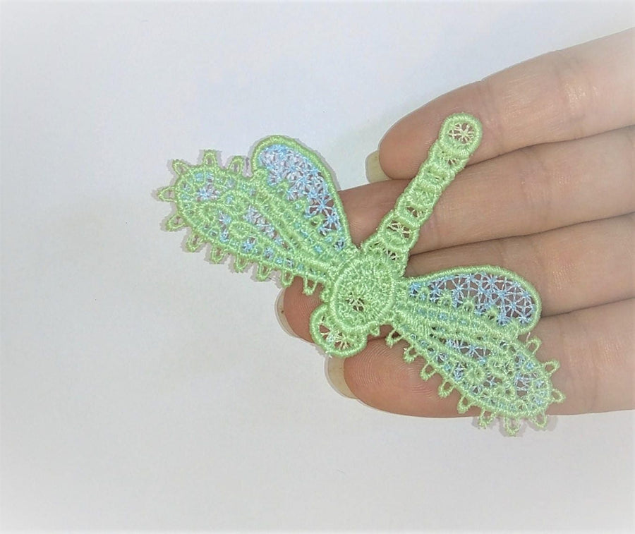 Dragonfly FSL Freestanding lace machine embroidery designs hoop 4x4 girls hairclip embellishment
