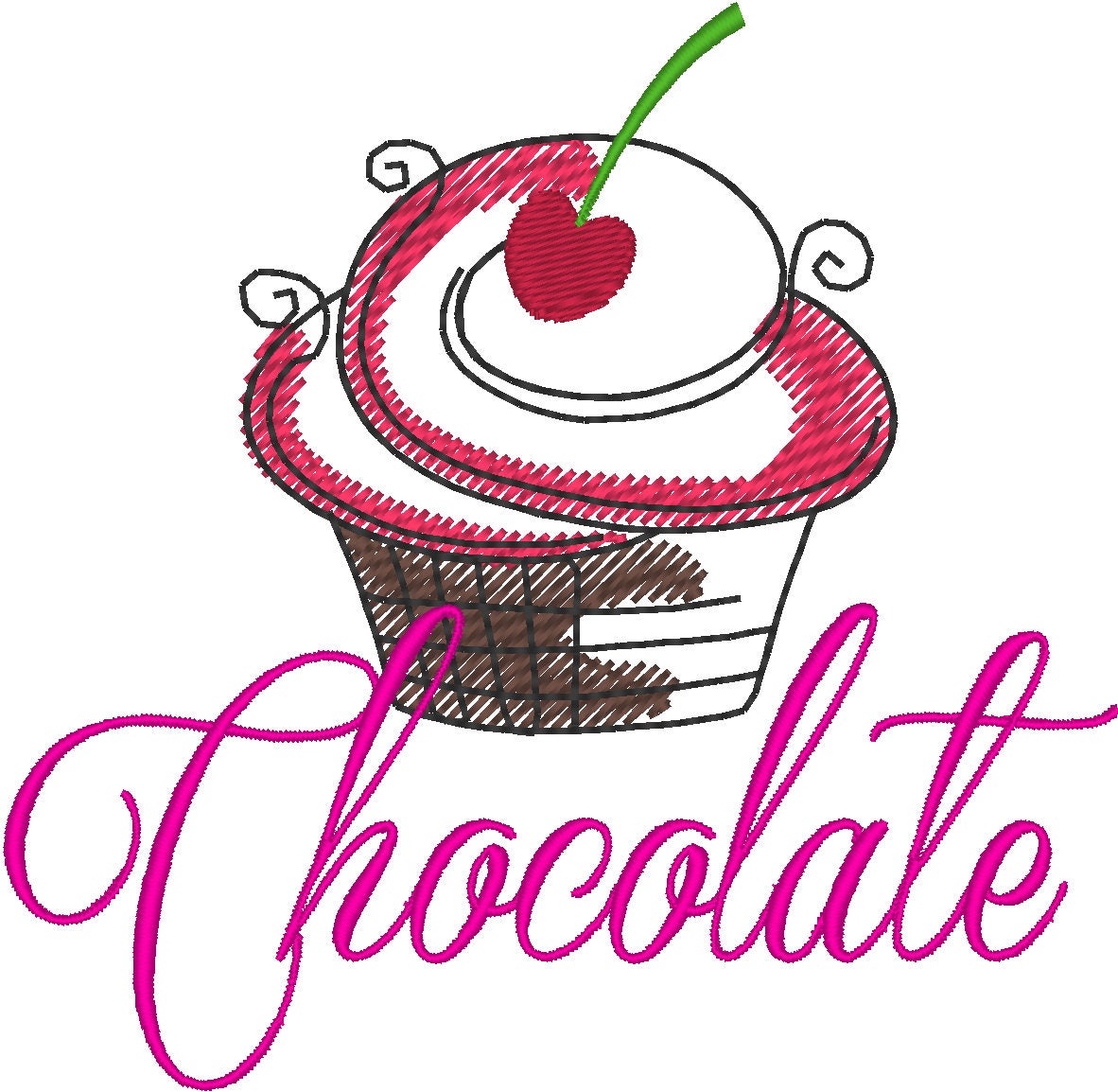 Chocolate cupcake French Sketch Kitchen towel cute quote machine | Artapli - image 1