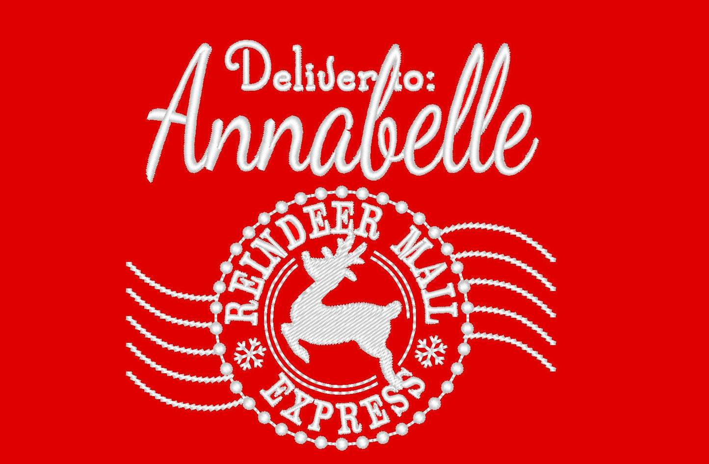 Reindeer mail express Set of 3 types Christmas sack stamp machine embroidery designs