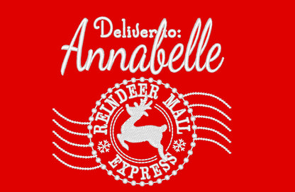 Reindeer mail express Set of 3 types Christmas sack stamp machine embroidery designs