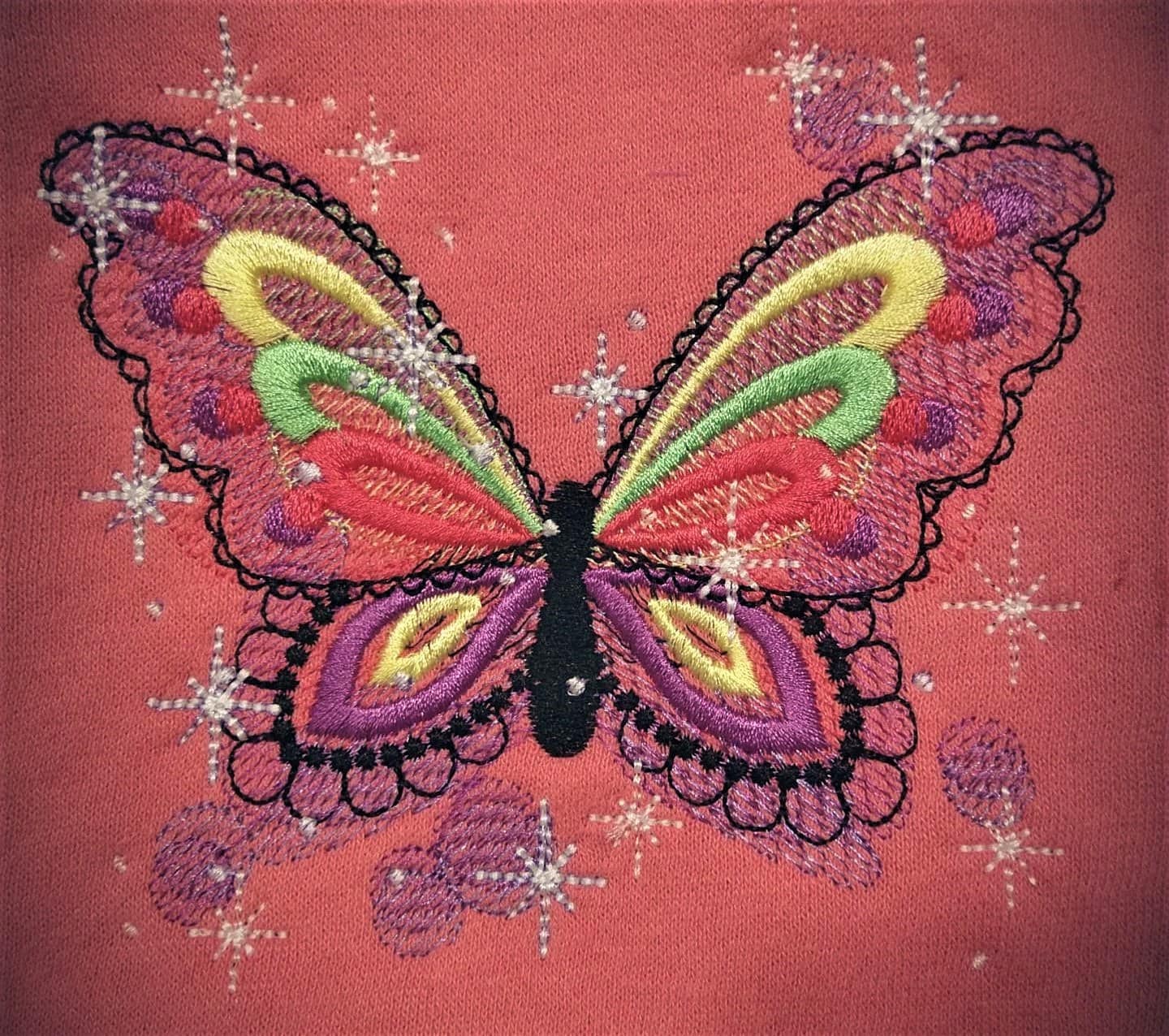 Galaxy butterfly , sparkling stars butterfly  embroidery designs, rainbow embroidery, rainbow designs, butterfly embroidery 4x4 and 5x7